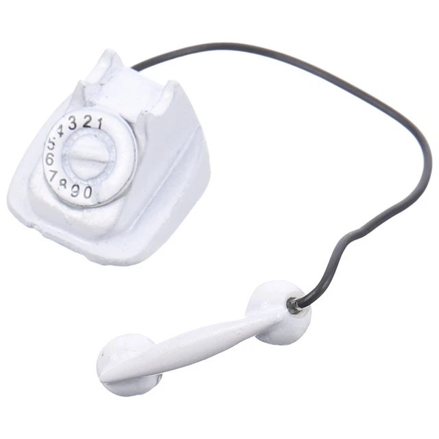 Doll House Phone Metal Mini Telephone Models Rotary Toys Miniature