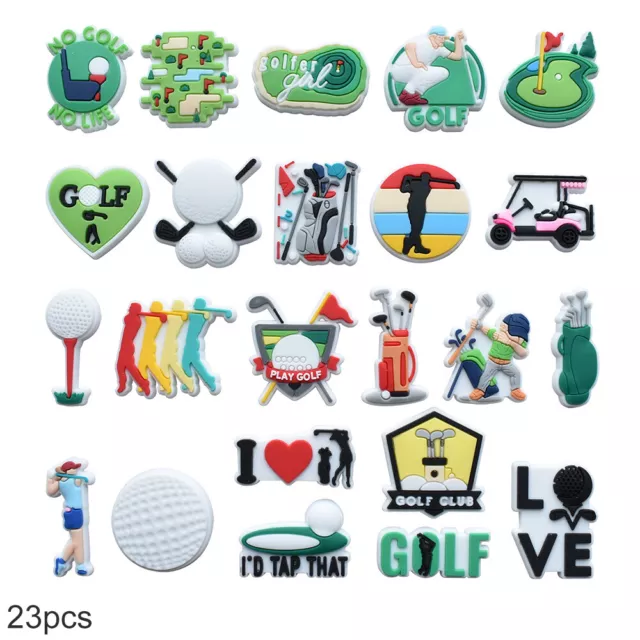 23pcs Golf Themed Shoe Charms Bundle Set Shoes Decorations Kids Womenש