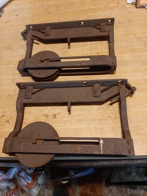 vintage barn door rollers x2 trolley hangers 2