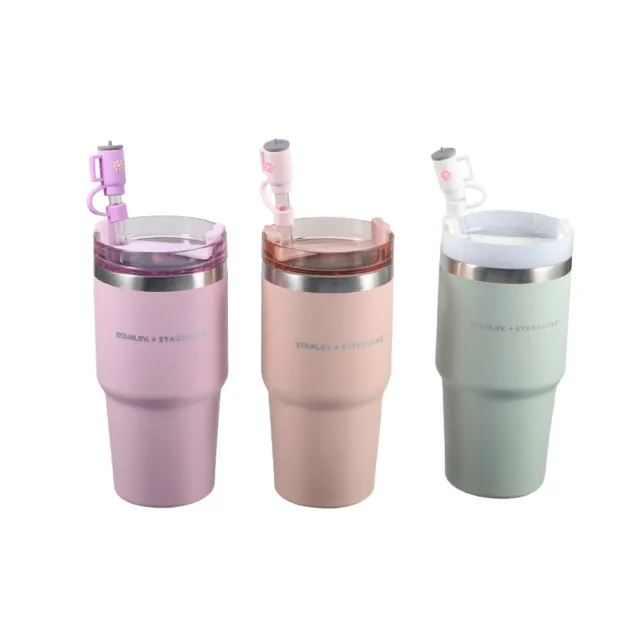 New Starbucks Stanley Stainless Steel Vacuum Straw Cup Tumbler with Straw Topper