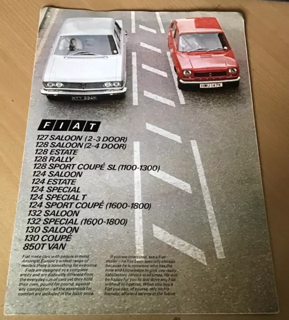 Fiat 1973 UK Market Foldout Sales Brochure Ref 90M 4 73