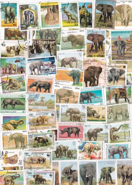 100 verschiedene Briefmarken Sammlung Lot Elefant Elefanten elefant elefante