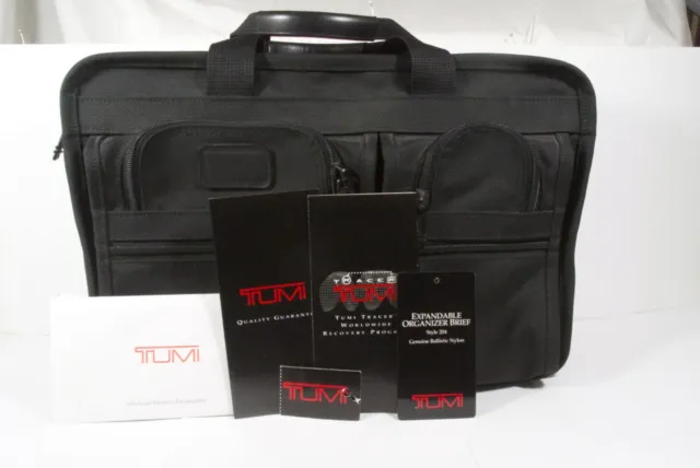 Tumi 204D3 Black Nylon Expandable Organizer Laptop Travel Briefcase