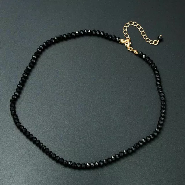 Femmes cristal noir clavicule collier ras du cou pendentif bijoux de fête