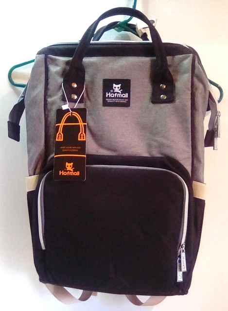 Hafmall Diaper Bag Backpack ,Waterproof ,Multifunctional Large Travel, Gray NEW