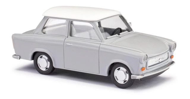 BUSCH TRABANT P601 Limousine silbergrau m. weißem Dach deLuxe 53109 PKW ...