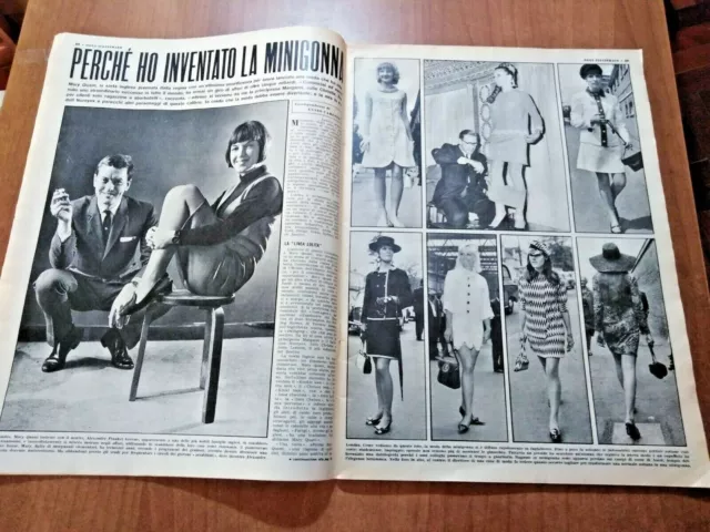 clipping / ritaglio 1966 INTERVISTA A MARY QUANT, L'INVENTRICE DELLA MINIGONNA