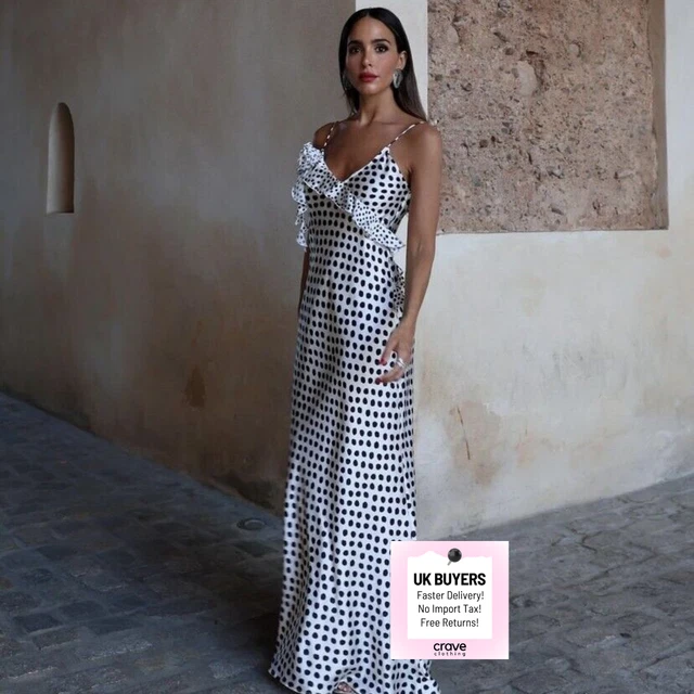 Polka dot satin dress zara sale