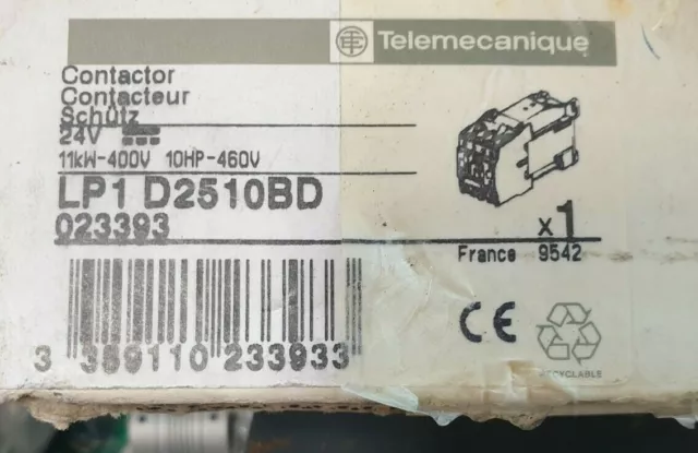 Telemecanique Lp1D2510Bd 24V 11Kw Contactor (R4S4.6B1)
