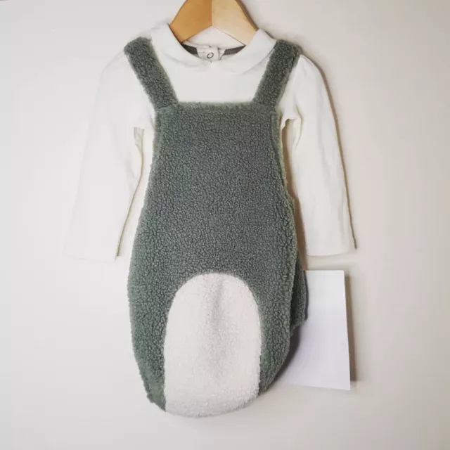 Baby Boden Fleece Bunny Romper Outfit Set  6-12m Boys Gender Neutral New Sample
