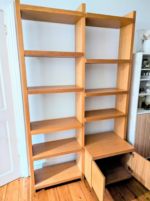 Vintage Habitat Solid Oak & Veneers Alcove Storage Bookcase/Shelving unit
