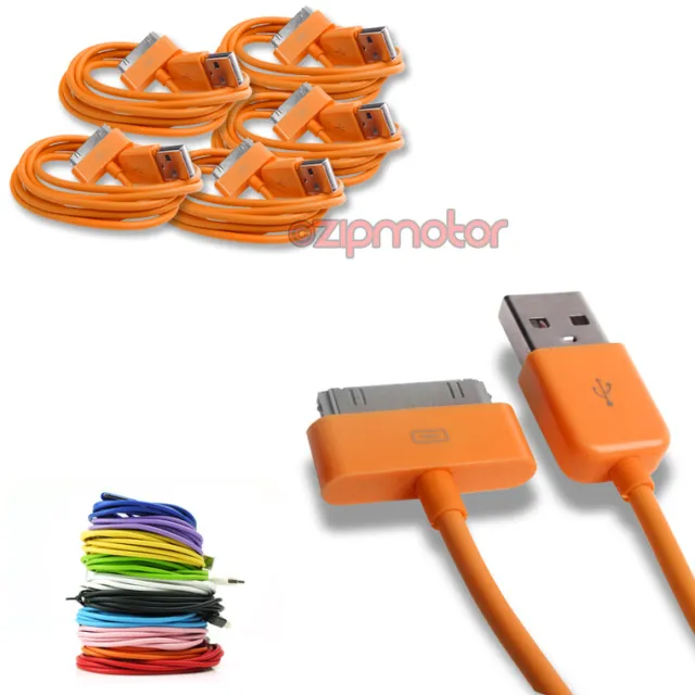 5 6Ft 30Pin Usb Sync Data Power Charger Orange Cable Cord Iphone Ipod Touch Ipad