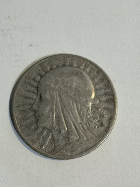 1933 Poland Silver 5 Zlotych Coin