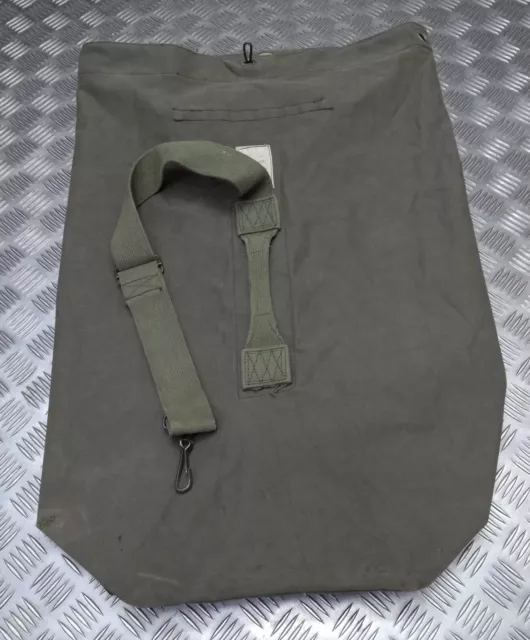 Vintage Canvas Kitbag NATO Issue Medium Duffle Kit Bag With Shoulder Strap