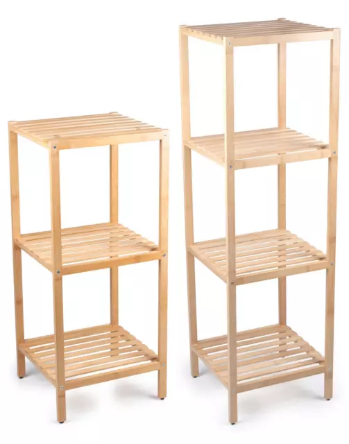 Standregal Bambus Regal Bad Badezimmer Küche 3 oder 4 Ablagen Balkon Holz Möbel