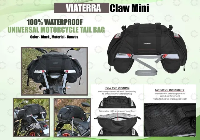 Viaterra "48ltr Claw Mini  Waterproof Tail Bag" Fit For Universal Motorcycle