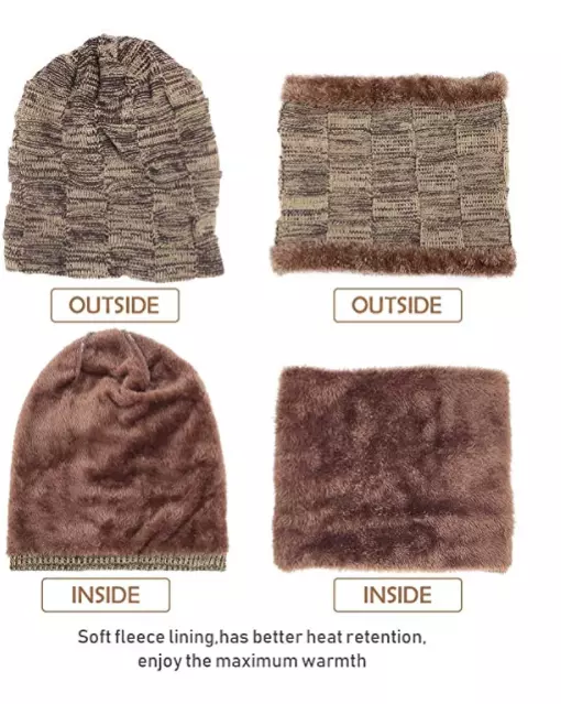 Gorro Para Hombre Gorros De Invierno Hombres Para El Frio Con Bufanda Punto 4