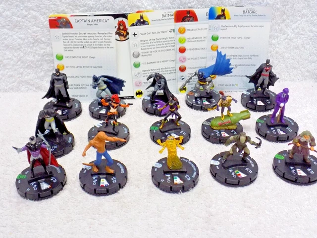 2012 Wizkids/Neca Heroclix - Lot Of 15 Dc Super Heroes - Batman-Batgirl And More