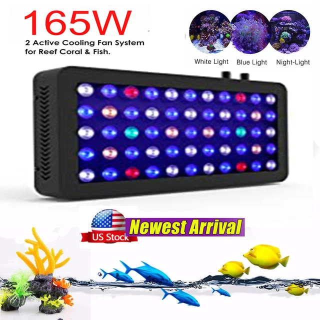 165W LED Aquarium Light Full Spectrum for Salt/Freshwater Fish Reef Coral Marine