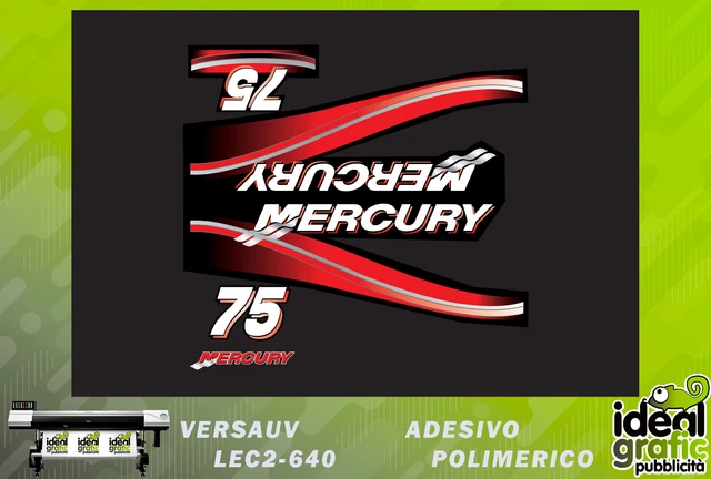 kit adesivi calandra motore fuoribordo mercury 75 cv