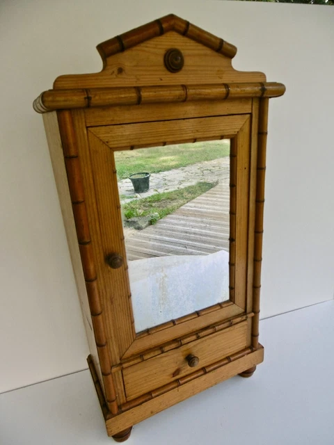BELLE ARMOIRE ANCIENNE DE POUPEE EN PITCHPIN FAÇON BAMBOU - ÉPOQUE 1900 | eBay
