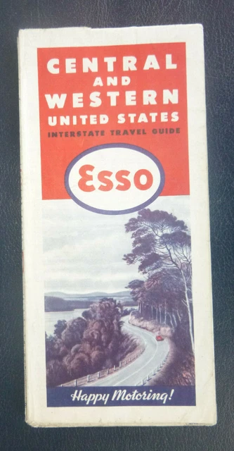 1946 Central & Western United States  road map Esso oil gas travel  guide