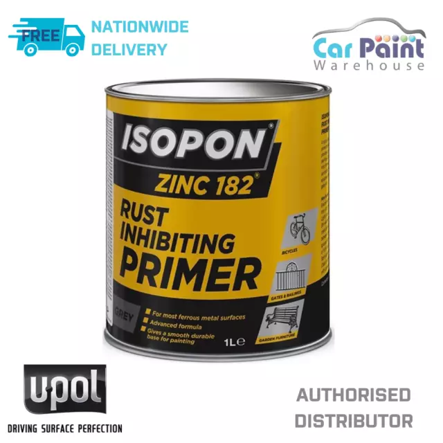 U-POL DAVIDS ISOPON ZINC 182 Rust Inhibiting Primer 1k 1L Z182/1 UPOL