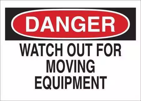 Condor 35Gc21 Danger Sign, 7 In Height, 10 In Width, Plastic, English