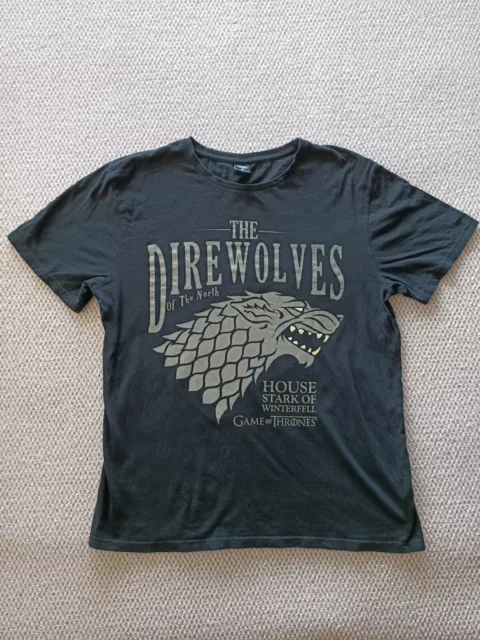 Game of Thrones The Dire Wolves of the North Mens T Shirt XL Black short sleeve