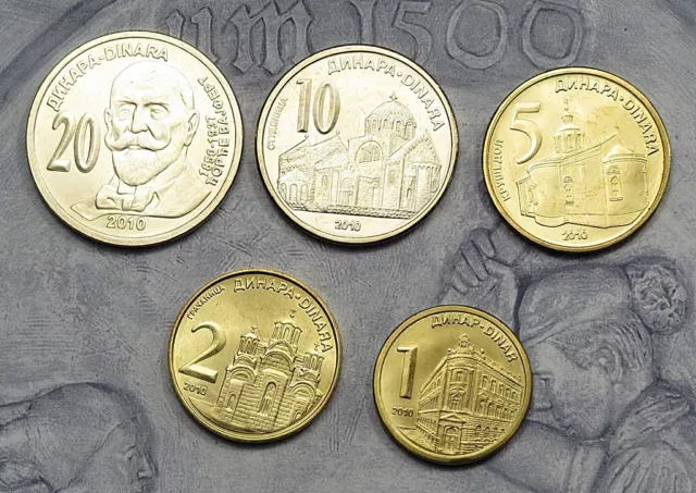 Serbien - KMS Prägejahr 2010 - 6 Münzen Lose Unzirkuliert