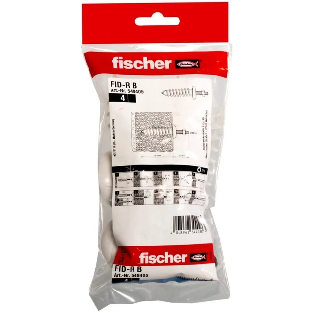 Confezione da 5 Fischer Deutschl. Tasselli isolanti FID-R B (VE4) grigio tasselli multiuso
