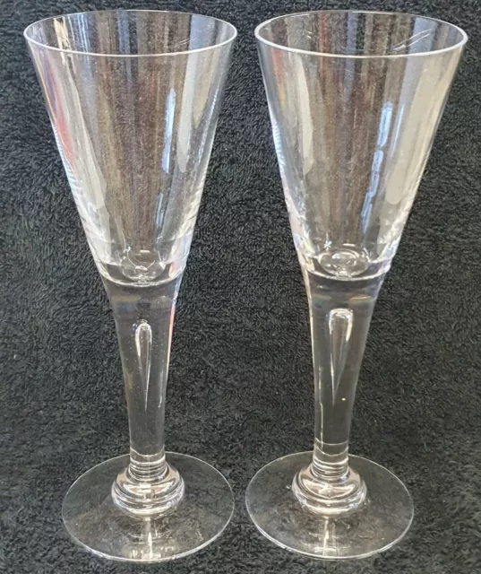 🔶️2 Frank Thrower Wine Glass Danish Modern Crystal Dartington Sharon England