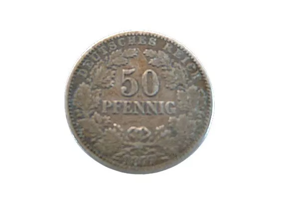 50 Pfennig Kaiserreich 1877 G  Eichenlaub Deutsches Reich