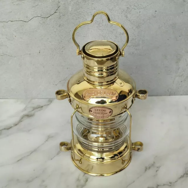 Brass & Copper Anchor Boat Light Oil lamp Nautical Working Maritime Ship Lantern