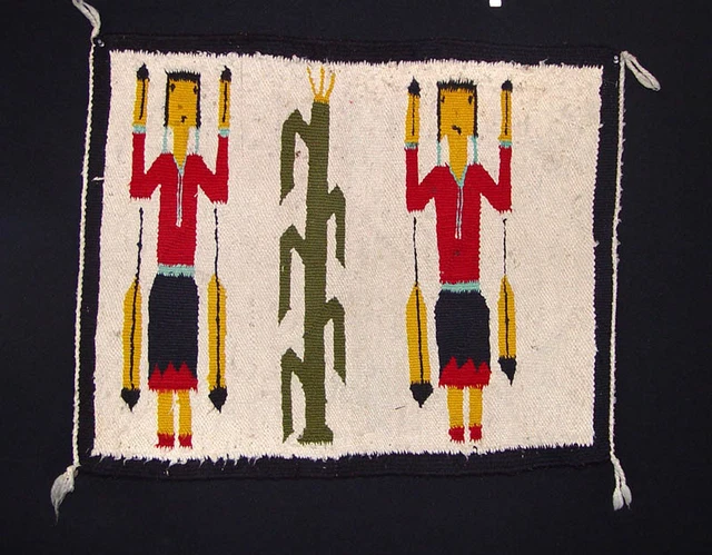 Vintage Navajo Yei Figures Rug c.1950 29" x 24"