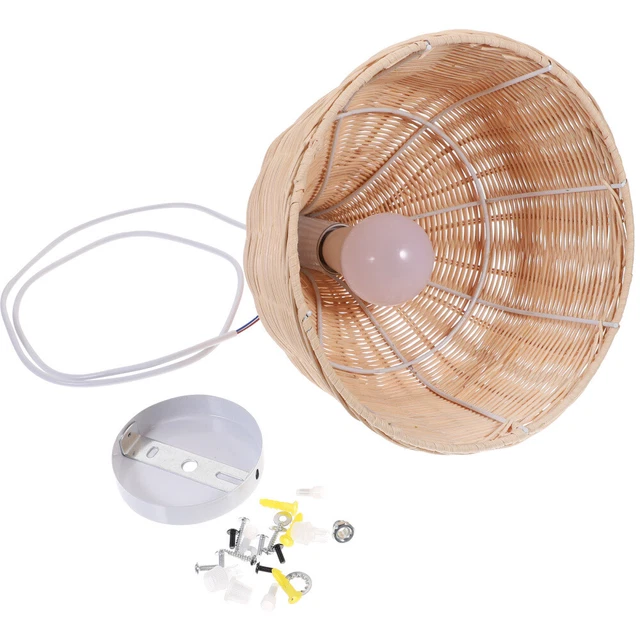Bamboo Pendant Lamp Lampshade Rattan Hanging Light Rattan Ceiling Light Pendant