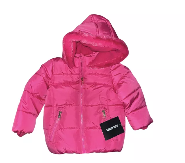 Steve Madden Girls Fuchsia Puffer Jacket NWT Size 18mo (Retails $75.00)