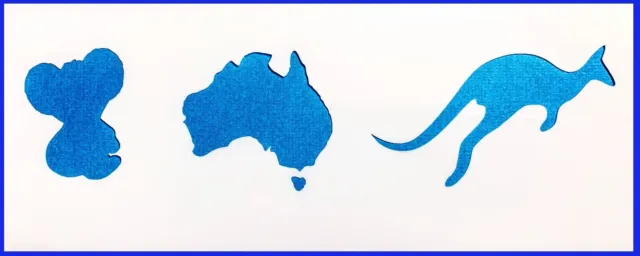 Flexible Stencil *AUSTRALIA* Kangaroo Koala Card Making - 8cm x 21cm - 190micron