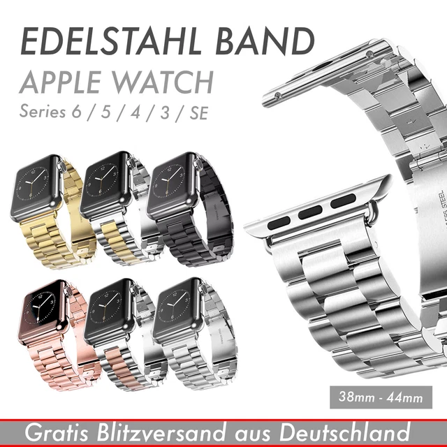 Premium Edelstahl Armband für Apple Watch 7 6 5 4 3 SE 45mm 44mm 42 40 38 Metall