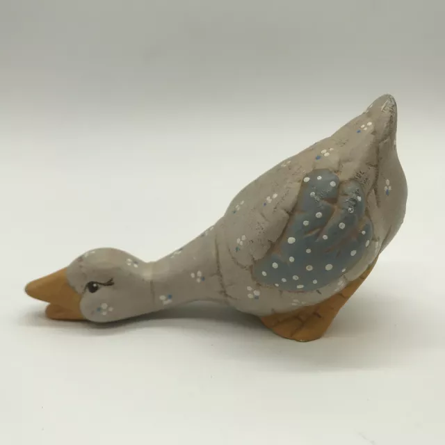 VIntage Small Ceramic Head Down Duck Figurine Hand Painted