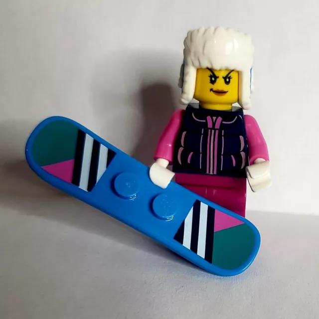 Lego Minifigure figurine femme avec snowboard 🏂