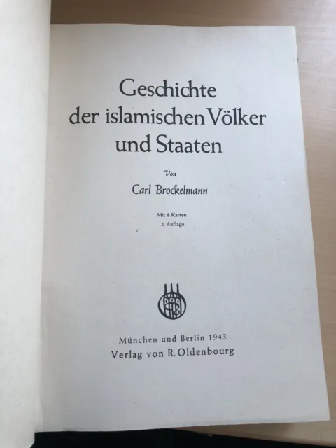Brockelmann Carl :Geschichte der islamischen Völker und Staaten