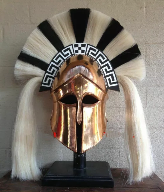 Helmet Greek Medieval Corinthian Wearable Plume Armor Knight Halloween Gift Sca