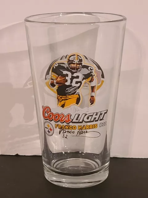 Pittsburgh Steelers NFL Coors Light Beer Pint Collectors Glass - Franco Harris