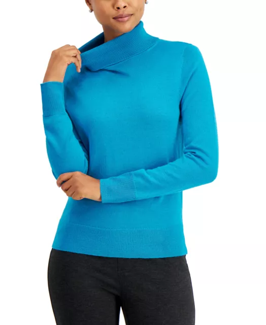 Charter Club Women's Turtleneck Sweater (X-Small, Dreamy Aqua)