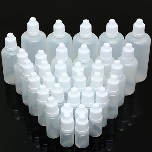 5Pc 5-100ml Plastic Empty Squeezable Dropper Bottles Eye Liquid Dropper