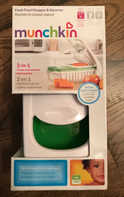 Munchkin 2-in-1 Fresh Food Chopper And Steamer Baby Food Made Easy NEW