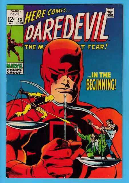 Daredevil # 53 Vfn- 7.5 Origin Retold- Glossy Higher Grade Us Cents Marvel- 1969