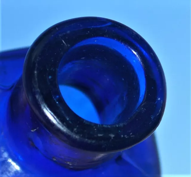 PEPTENZYME cobalt blue pill bottle, late 1800s cure for indigestion 3