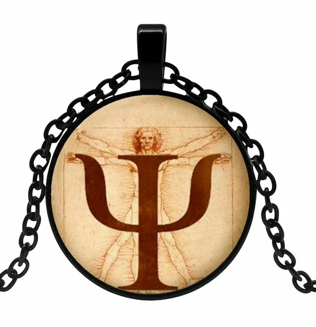 TEAMER Collana Simbolo PSI Psicologia – Ciondolo In Acciaio Inox Con Lettera Greca – Regalo Per Psicologi E Studenti